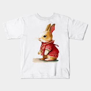 Watercolor Chinese Zodiac Year of the Rabbit Kids T-Shirt